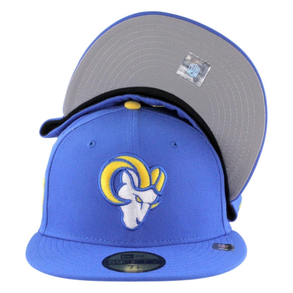 Los Angeles Rams Blue with Ram Logo LA Patch New Era 59FIFTY Fitted Hat