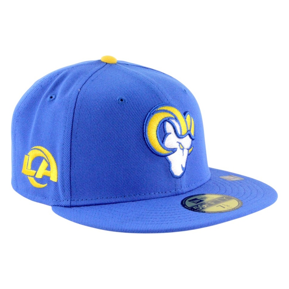 Los Angeles Rams Blue with Ram Logo LA Patch New Era 59FIFTY Fitted Hat