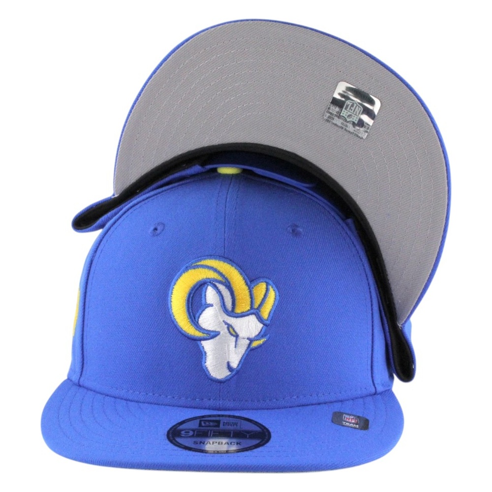 Los Angeles Rams Blue with Ram Logo LA Patch New Era 9FIFTY Snapback Hat