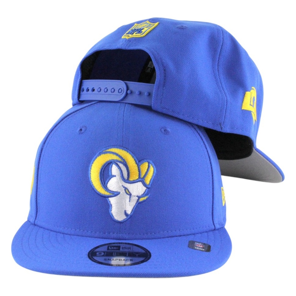Los Angeles Rams Blue with Ram Logo LA Patch New Era 9FIFTY Snapback Hat
