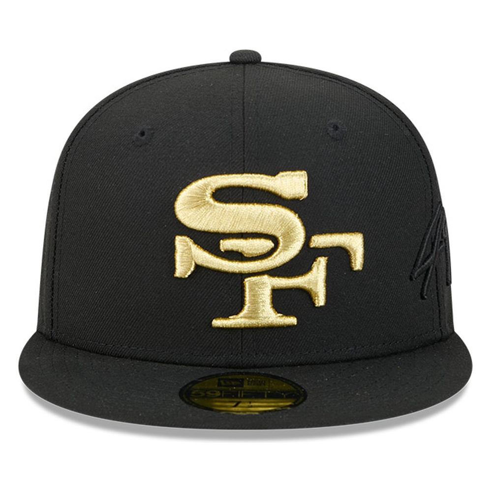 San Francisco 49ers Black Rivalries Fan Pack Side Script New Era 59FIFTY Fitted Hat