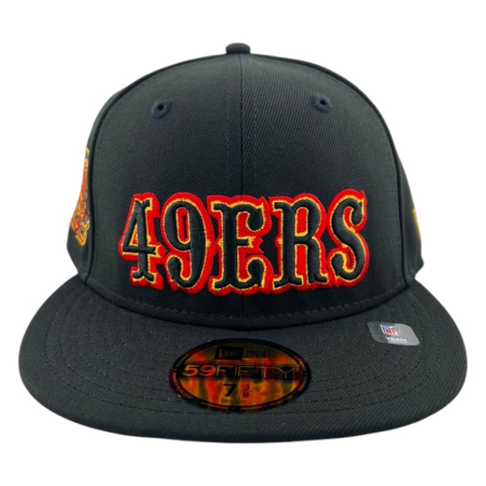 San Francisco 49ers Black Script 40th Anniversary New Era 59FIFTY Fitted Hat