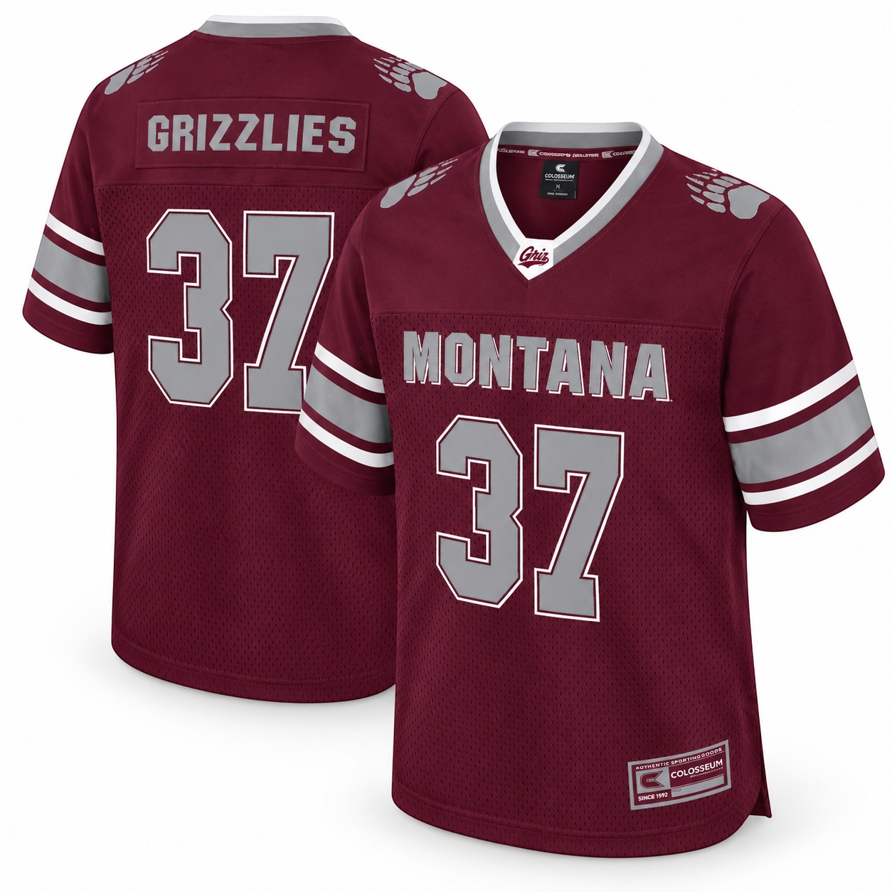 Youth Montana Grizzlies Maroon #37 Colosseum Football Jersey