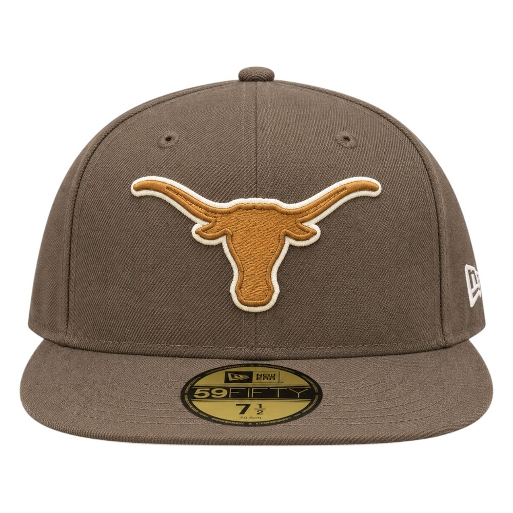 Texas Longhorns Brown Steerhead Logo Cream UV New Era 59FIFTY Fitted Hat