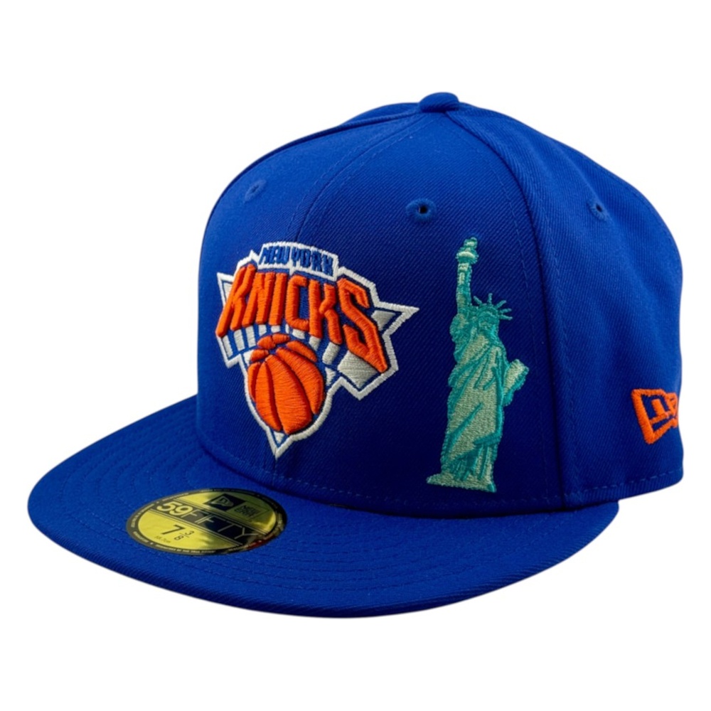 New York Knicks Royal Blue Statue of Liberty 2025-26 NBA Champs Patch Era 59FIFTY Fitted Hat