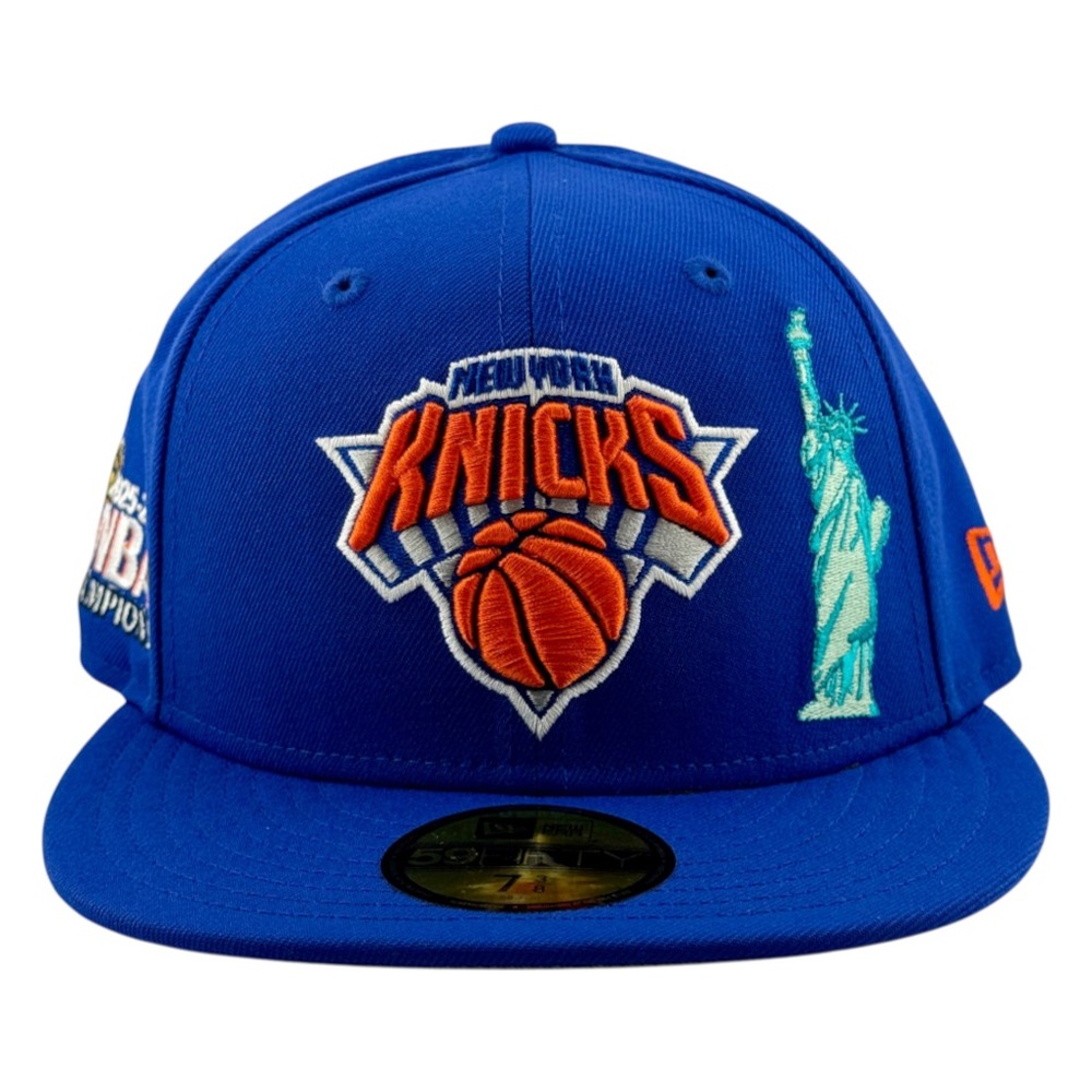 New York Knicks Royal Blue Statue of Liberty 2025-26 NBA Champs Patch Era 59FIFTY Fitted Hat