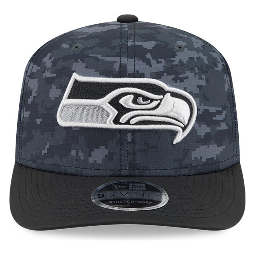 Seattle Seahawks Black Camo 2026 Salute to Service New Era 9SEVENTY Adjustable Snapback Hat