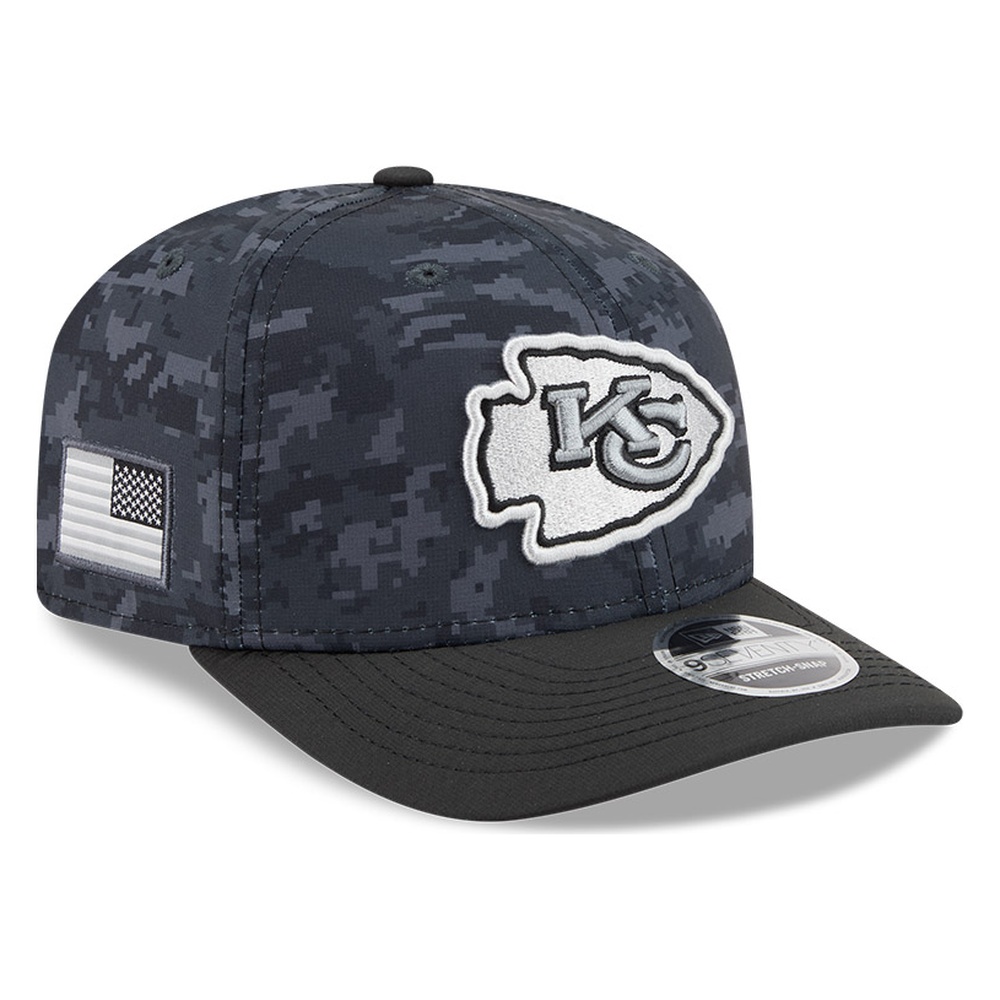 Kansas City Chiefs Black Camo 2026 Salute to Service New Era 9SEVENTY Adjustable Snapback Hat