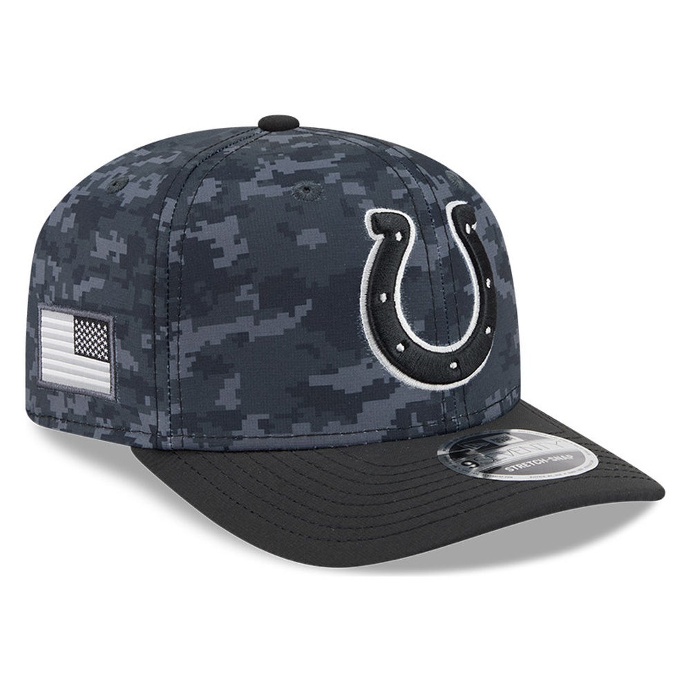 Indianapolis Colts Black Camo 2026 Salute to Service New Era 9SEVENTY Adjustable Snapback Hat