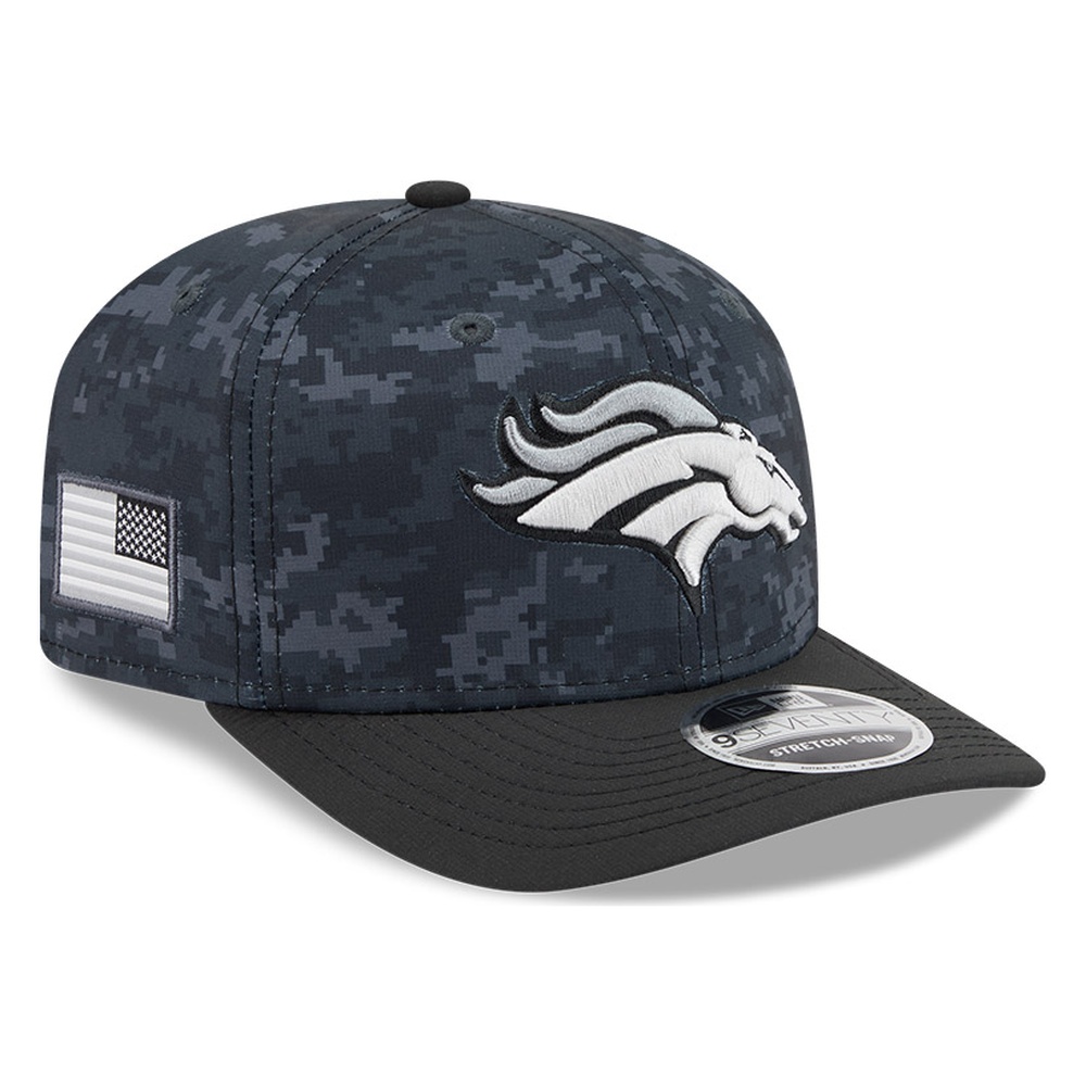 Denver Broncos Black Camo 2026 Salute to Service New Era 9SEVENTY Adjustable Snapback Hat