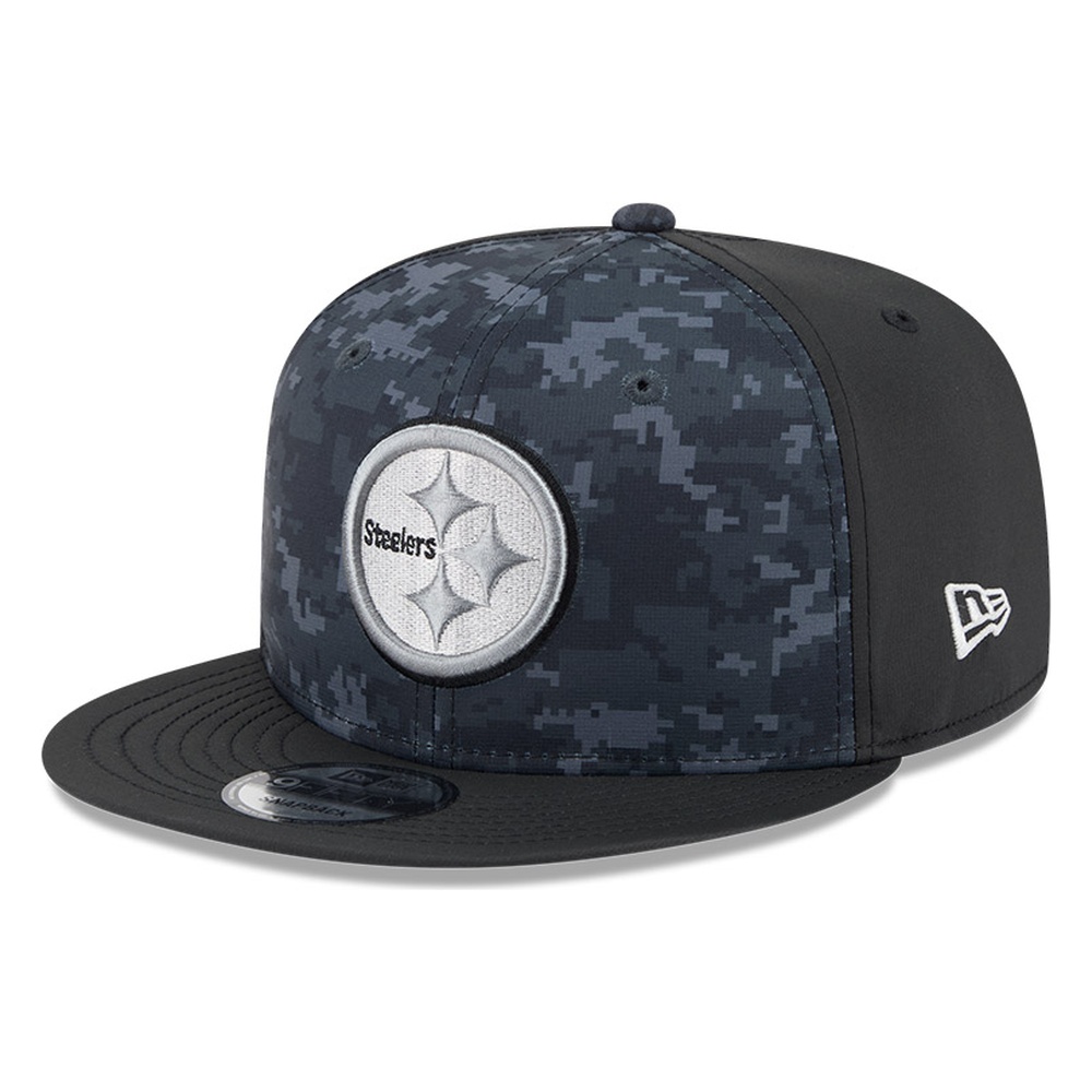 Pittsburgh Steelers Black Camo 2026 Salute to Service New Era 9FIFTY Snapback Hat
