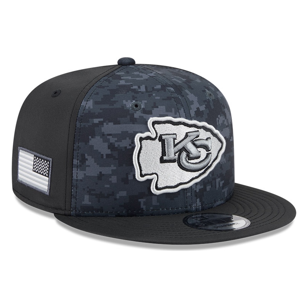 Kansas City Chiefs Black Camo 2026 Salute to Service New Era 9FIFTY Snapback Hat