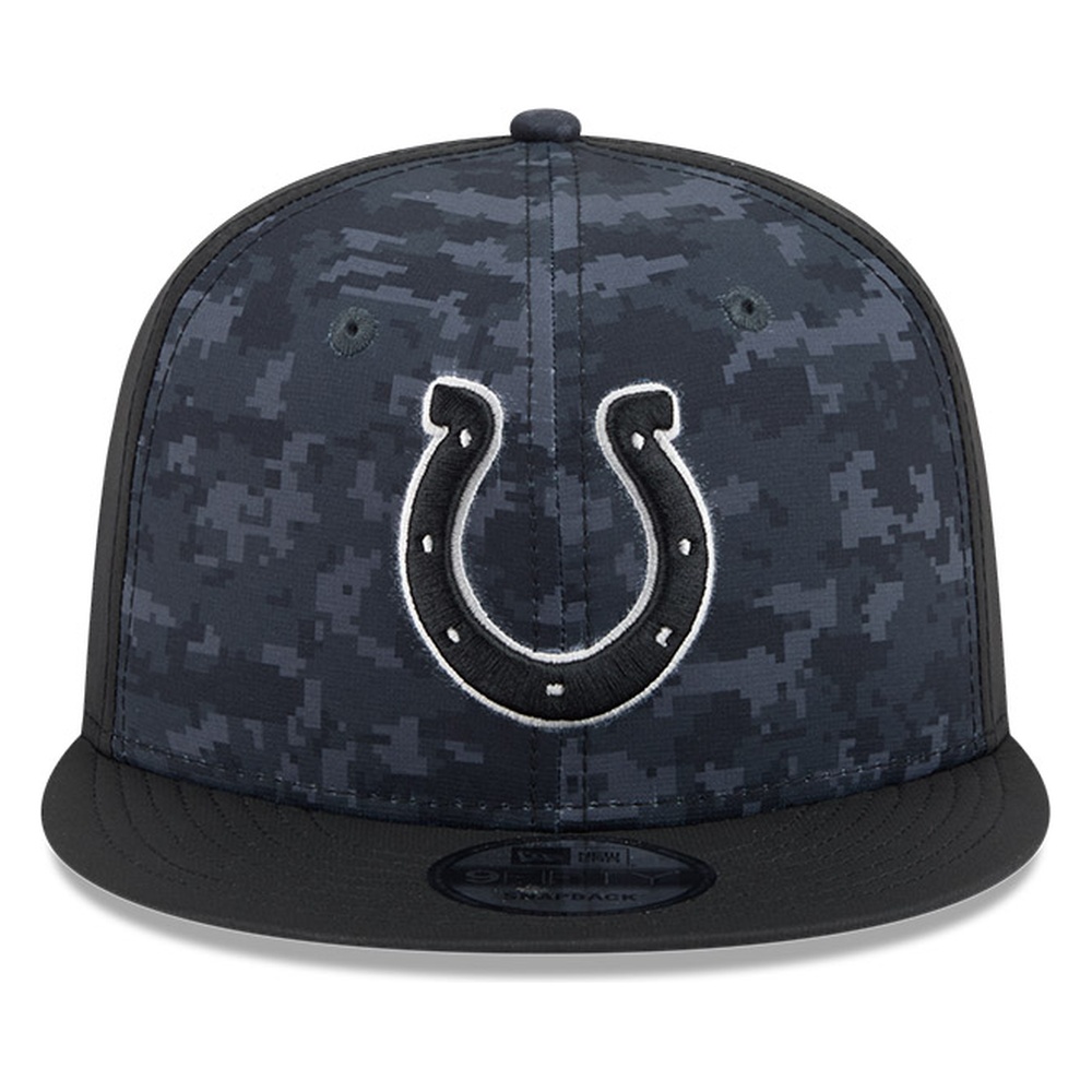 Indianapolis Colts Black Camo 2026 Salute to Service New Era 9FIFTY Snapback Hat