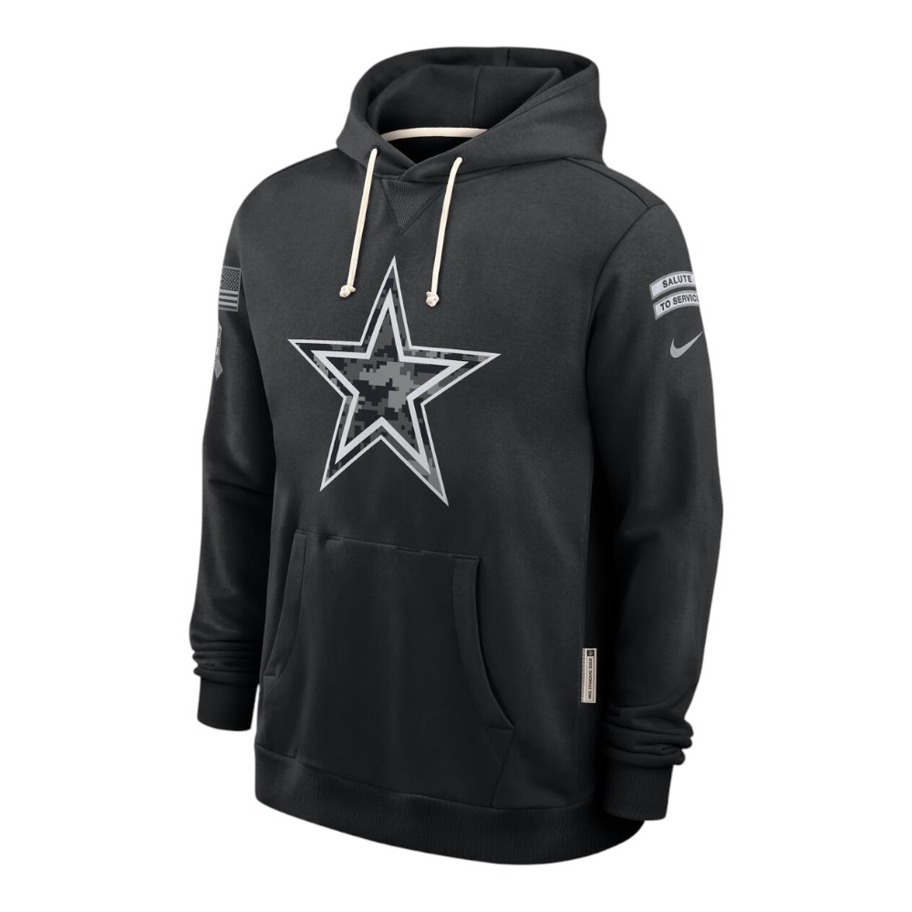Dallas Cowboys Black 2026 Salute to Service Sideline Nike Dri-Fit Pullover Hoodie