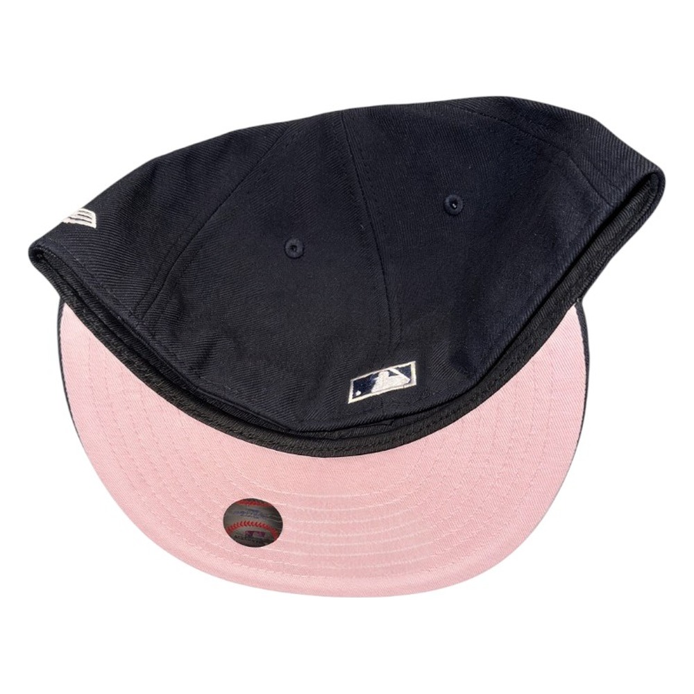New York Yankees Navy 1999 WS Upside Down Patch Pink UV Era 59FIFTY Fitted Hat