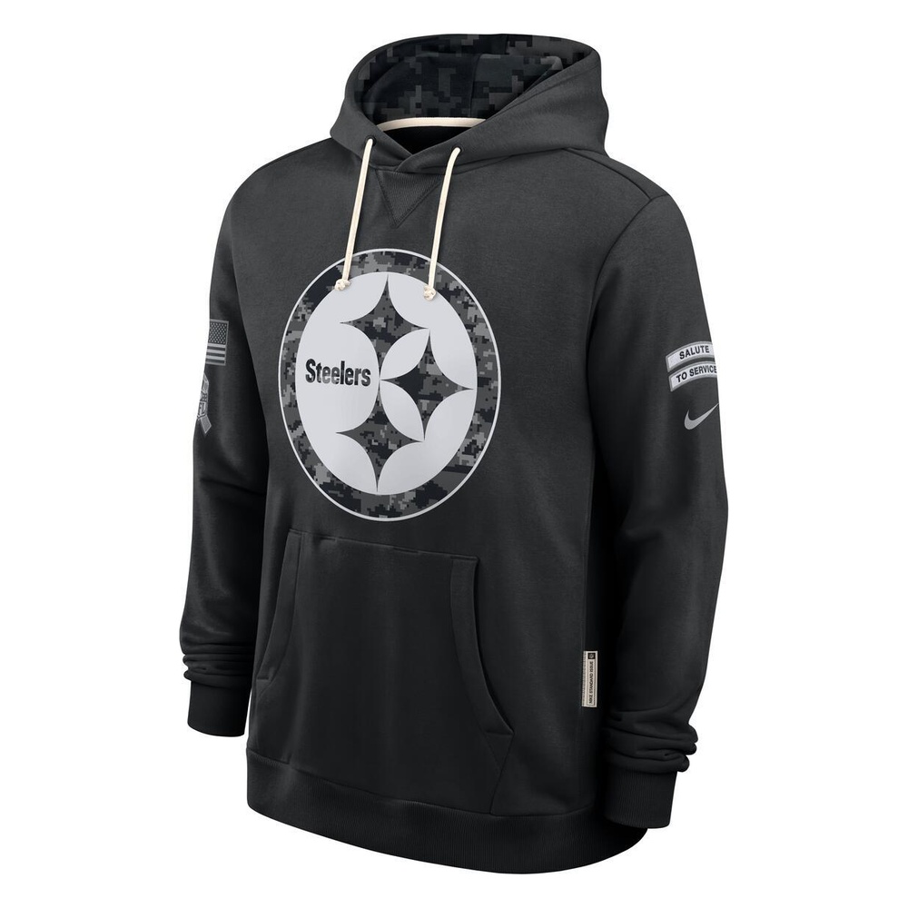 Pittsburgh Steelers Black 2026 Salute to Service Sideline Nike Dri-FIT Pullover Hoodie