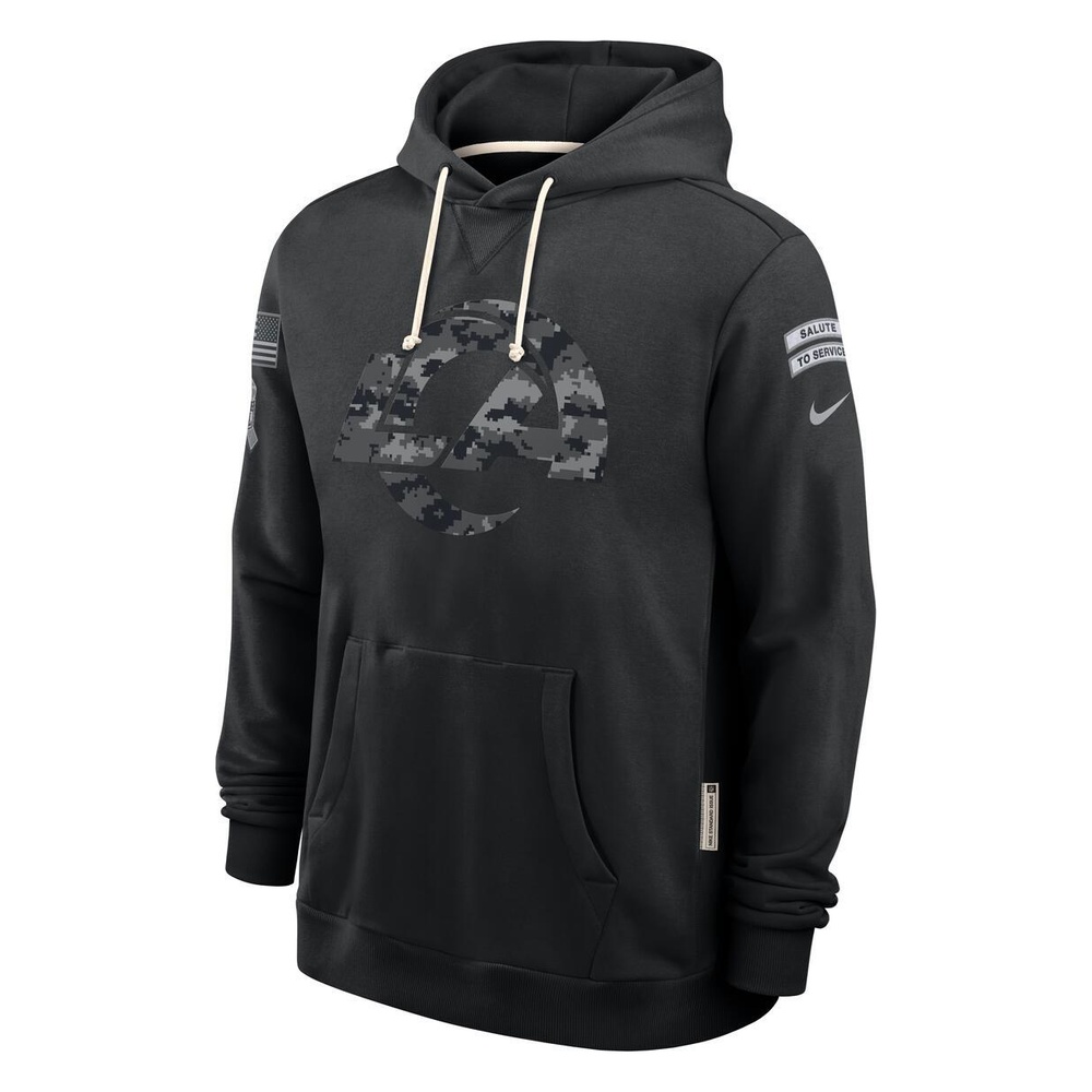 Los Angeles Rams Black 2026 Salute to Service Sideline Nike Dri-FIT Pullover Hoodie