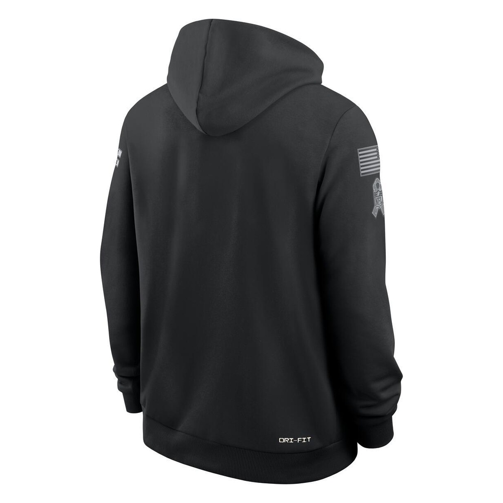 Los Angeles Chargers Black 2026 Salute to Service Sideline Nike Dri-FIT Pullover Hoodie