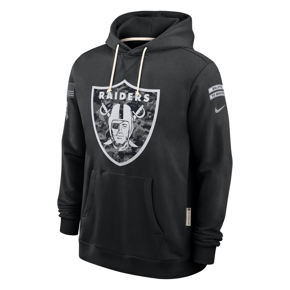 Las Vegas Raiders Black 2026 Salute to Service Sideline Nike Dri-FIT Pullover Hoodie