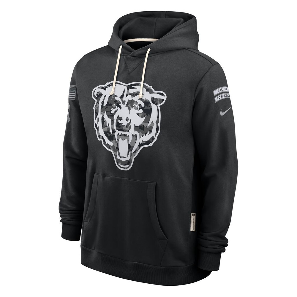 Chicago Bears Black 2026 Salute to Service Sideline Nike Dri-FIT Pullover Hoodie