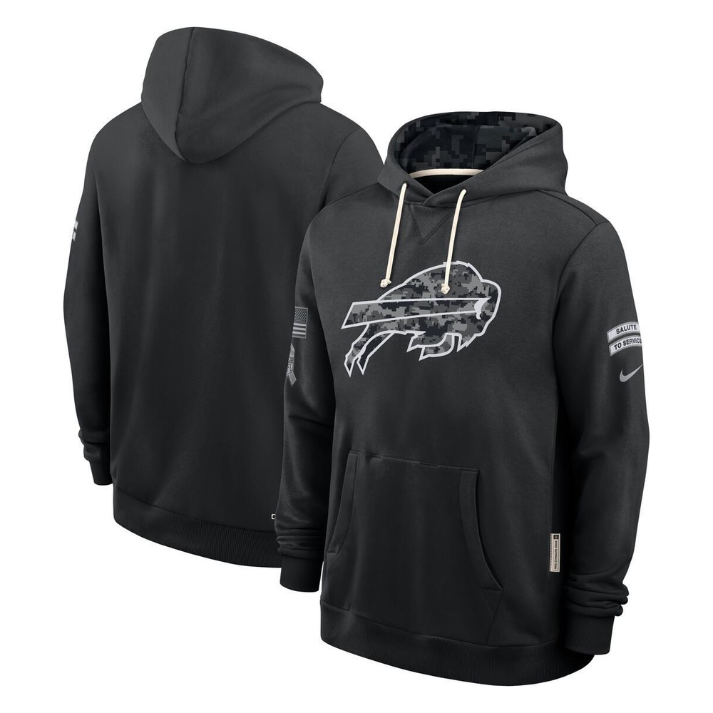 Buffalo Bills Black 2026 Salute to Service Sideline Nike Dri-FIT Pullover Hoodie