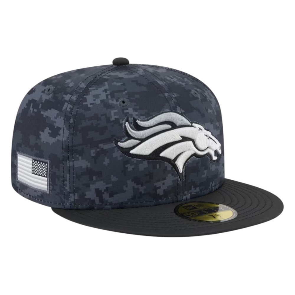 Denver Broncos Black Camo 2026 Salute to Service New Era 59FIFTY Fitted Hat