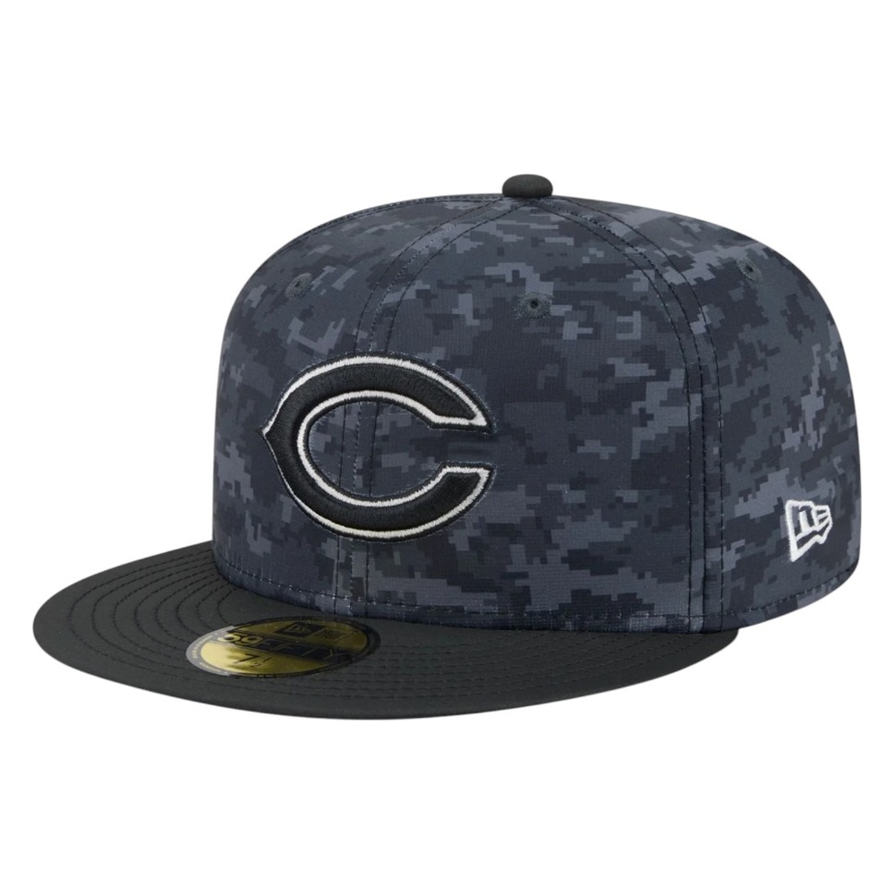 Chicago Bears Black Camo C Logo 2026 Salute to Service New Era 59FIFTY Fitted Hat