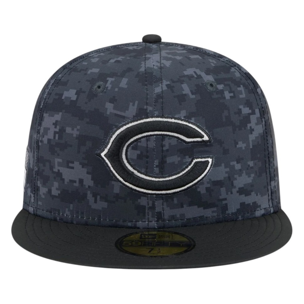 Chicago Bears Black Camo C Logo 2026 Salute to Service New Era 59FIFTY Fitted Hat