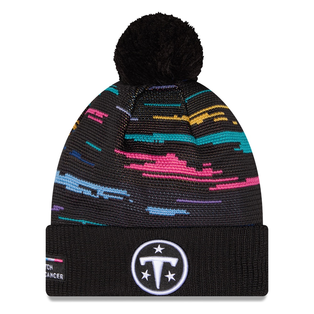 Tennessee Titans Black 2026 NFL Crucial Catch Cuffed Knit Hat with Pom