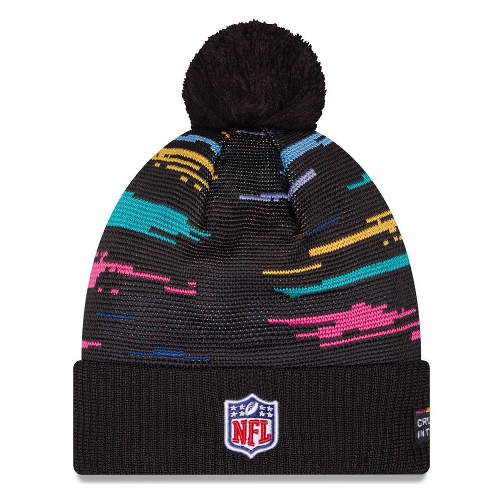 Denver Broncos Black 2026 NFL Crucial Catch Cuffed Knit Hat with Pom