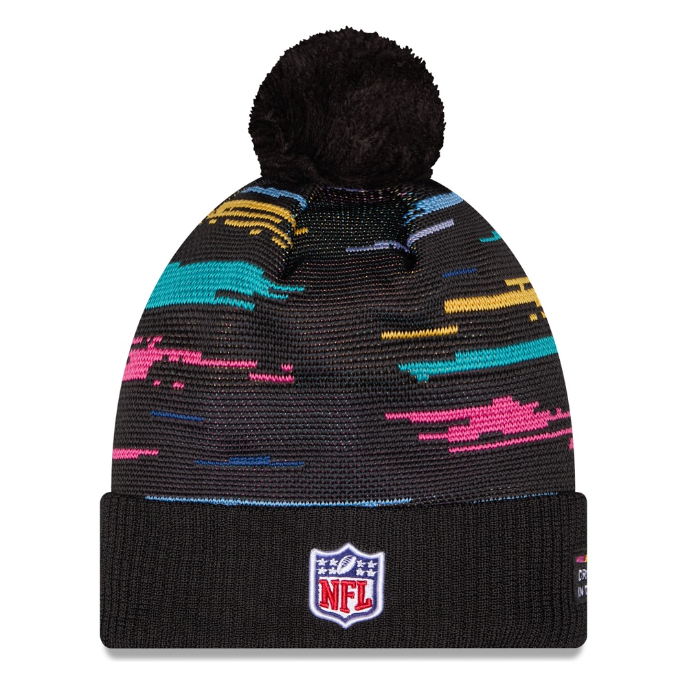 Baltimore Ravens Black 2026 NFL Crucial Catch Cuffed Knit Hat with Pom