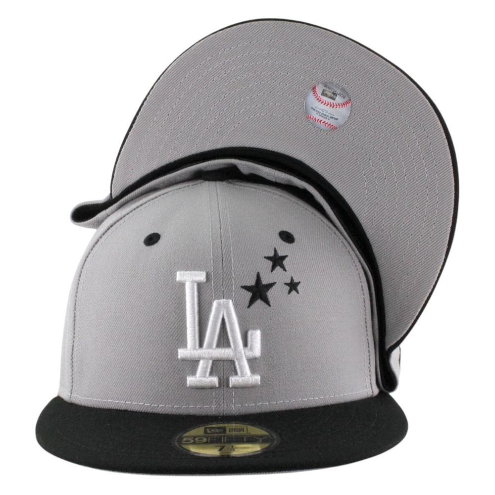 Los Angeles Dodgers Gray and Black Star Logo New Era 59FIFTY Fitted Hat