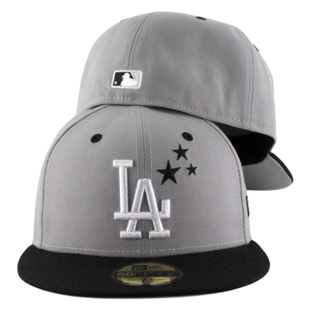 Los Angeles Dodgers Gray and Black Star Logo New Era 59FIFTY Fitted Hat