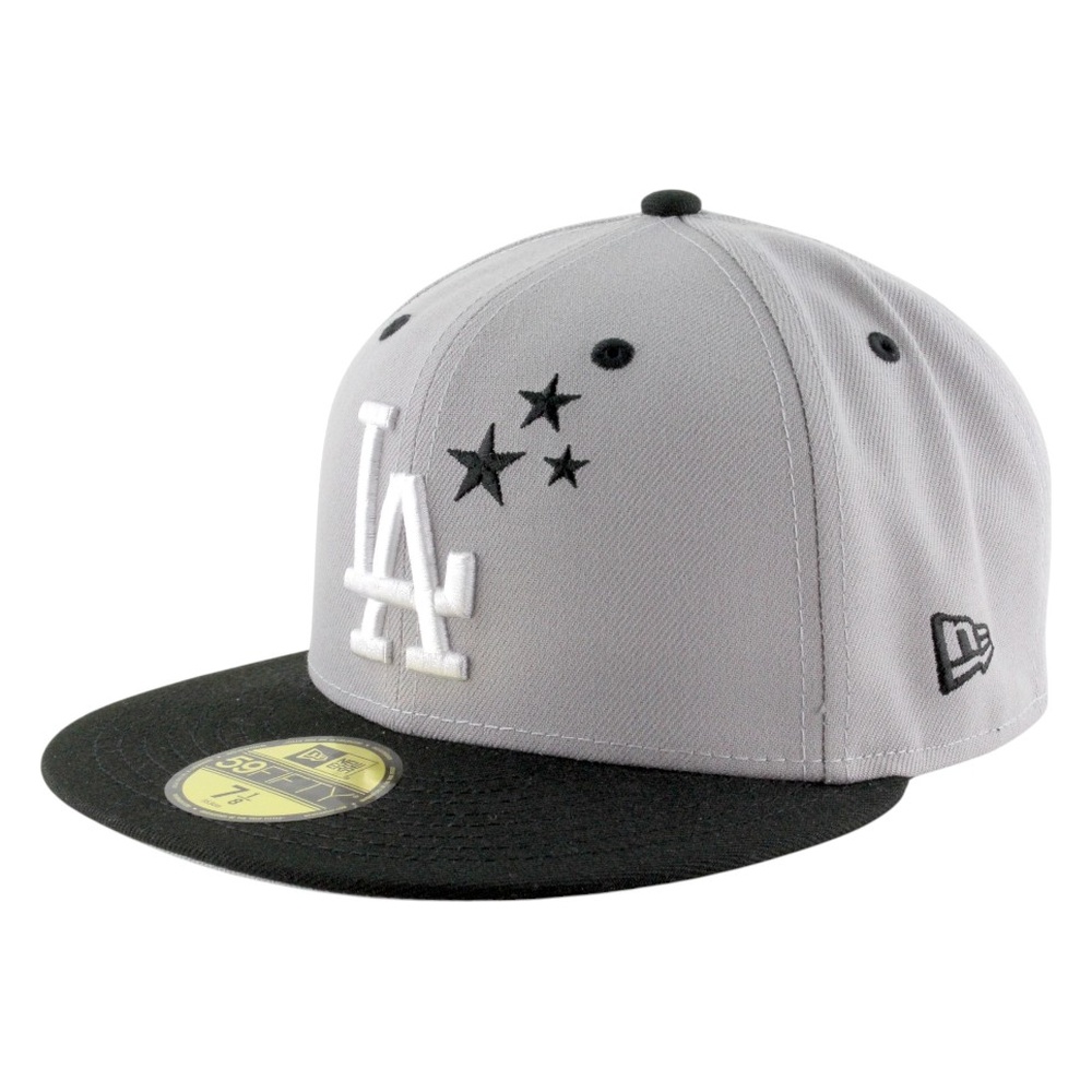 Los Angeles Dodgers Gray and Black Star Logo New Era 59FIFTY Fitted Hat
