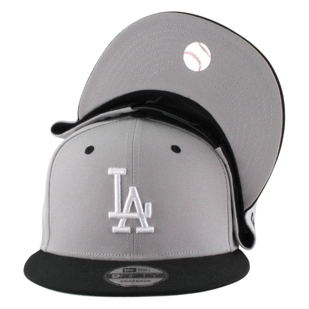 Los Angeles Dodgers Gray and Black New Era 9FIFTY Snapback Hat