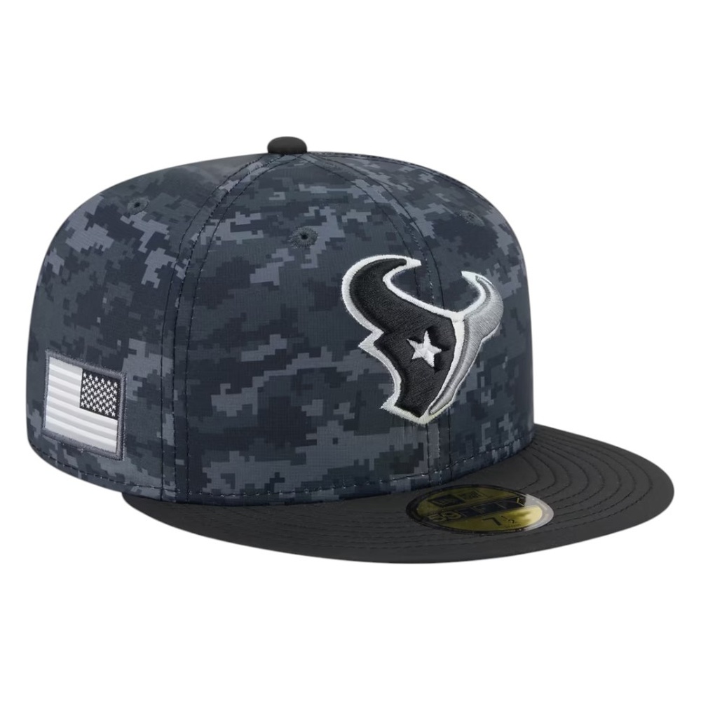 Houston Texans Black Camo 2026 Salute to Service New Era 59FIFTY Fitted Hat