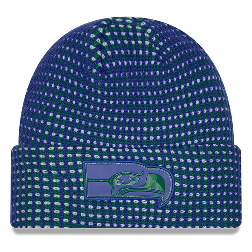 Seattle Seahawks Royal Blue 2026 NFL Sideline Cold Weather Historic New Era Cuff Knit Hat