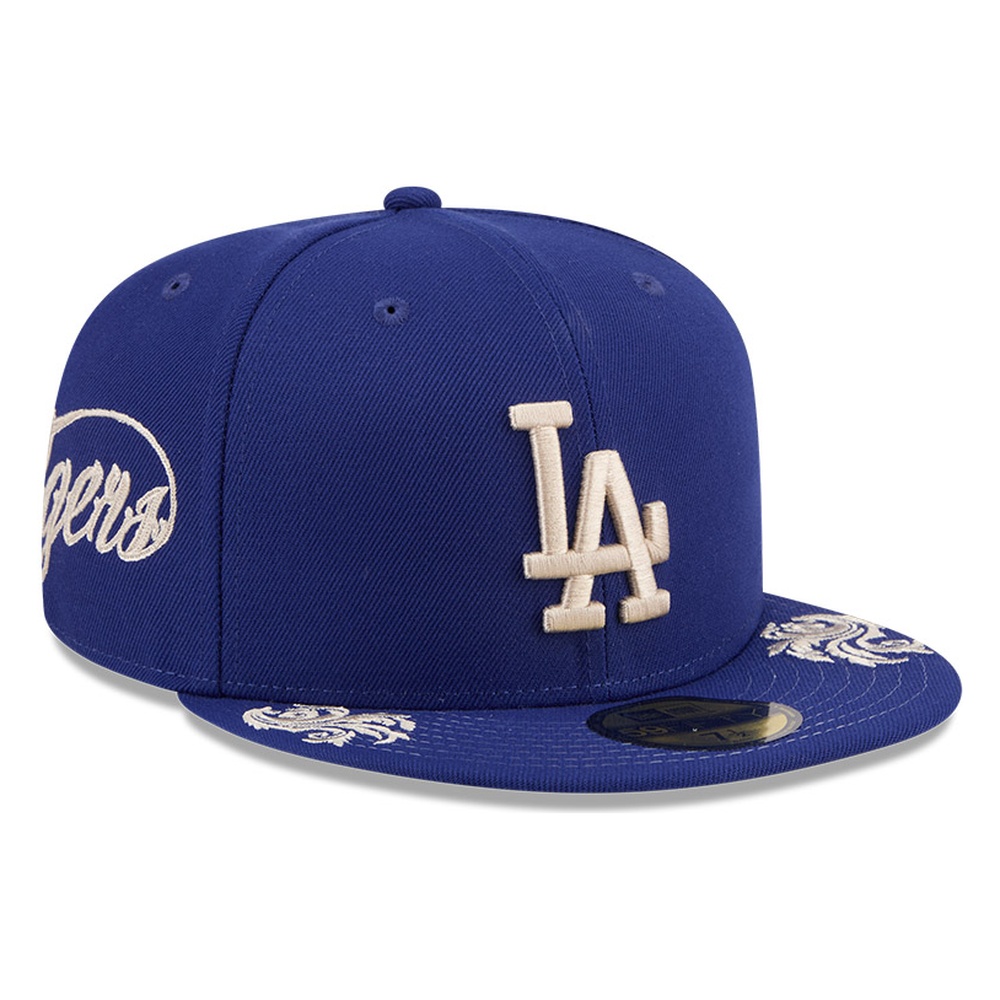 Los Angeles Dodgers Royal Blue Side Wordmark Script New Era 59FIFTY Fitted Hat