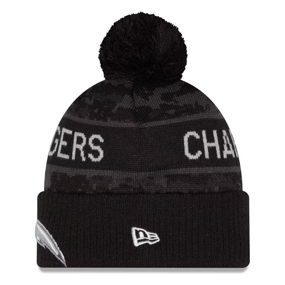 Los Angeles Chargers Black Digital Camo 2026 NFL Salute to Service Collection New Era Cuffed Knit Beanie Hat