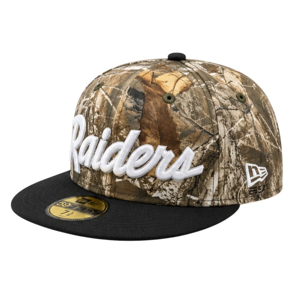 Las Vegas Raiders Realtree Camo and Black New Era 59FIFTY Fitted Hat