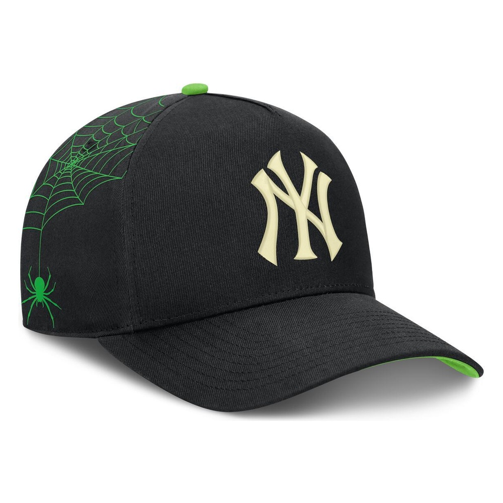 New York Yankees Black Halloween Glow in the Dark Rise Nike Dri-FIT A-Frame Adjustable Hat