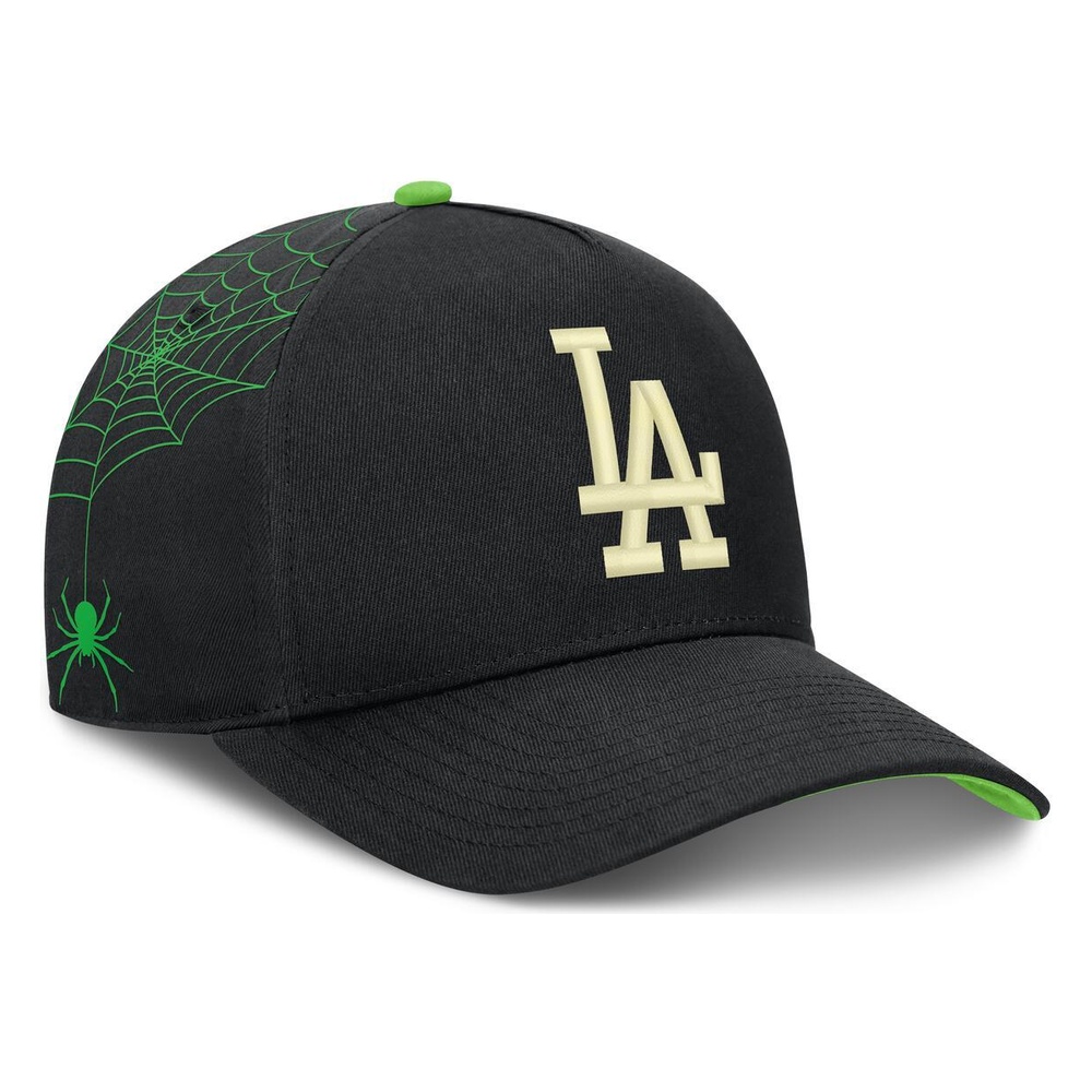 Los Angeles Dodgers Black Halloween Glow in the Dark Rise Nike Dri-FIT A-Frame Adjustable Hat