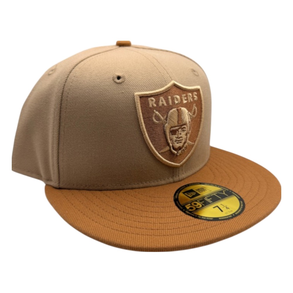 Las Vegas Raiders Khaki and Peanut Butter Two-Tone New Era 59FIFTY Fitted Hat