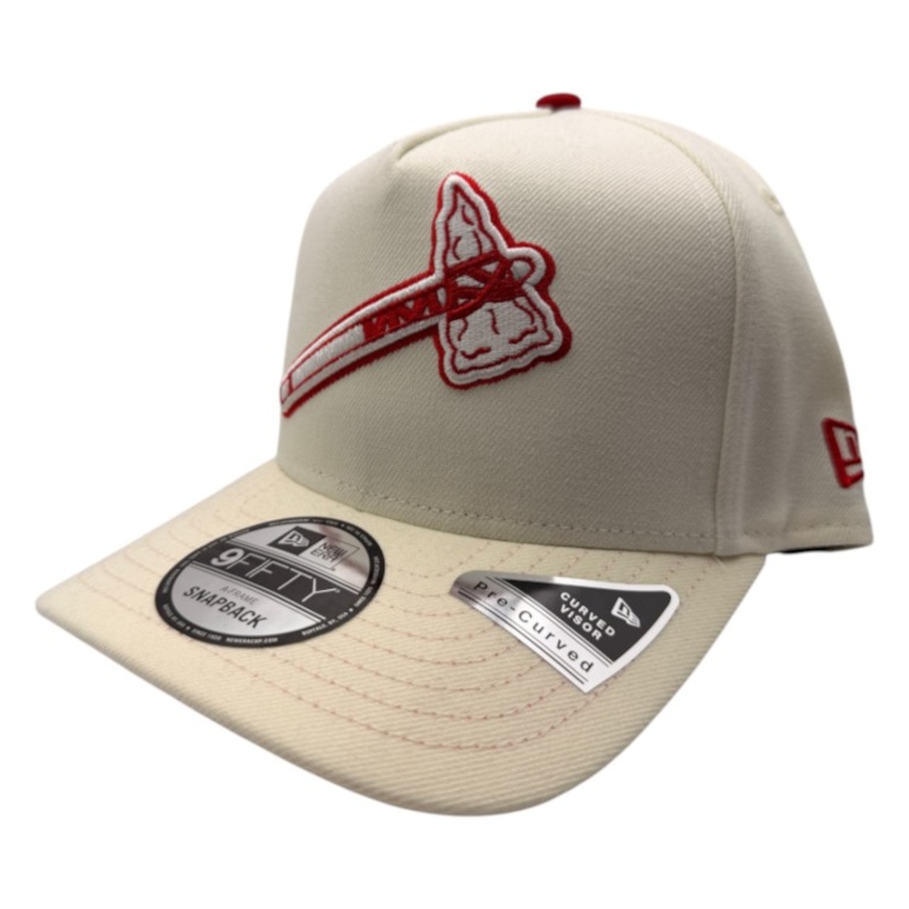 Atlanta Braves Cream 1995 World Series Side Patch New Era 9FIFTY A-Frame Snapback Hat