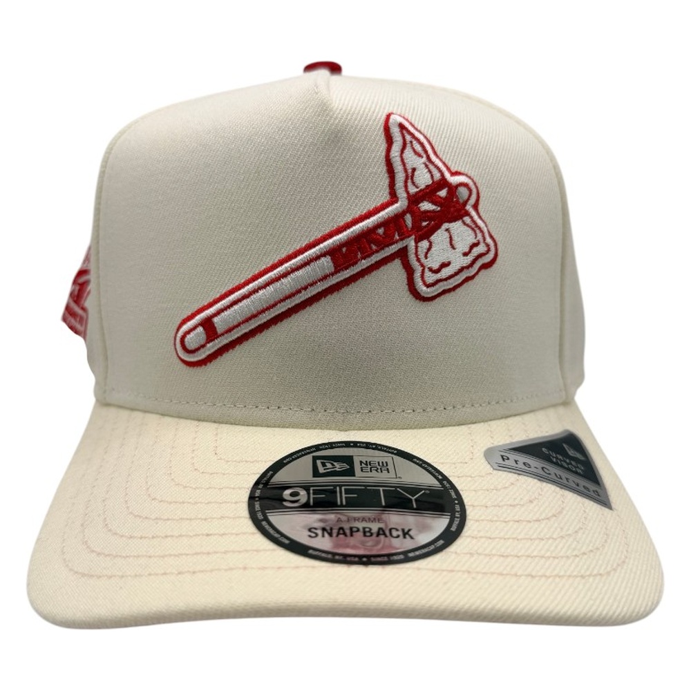 Atlanta Braves Cream 1995 World Series Side Patch New Era 9FIFTY A-Frame Snapback Hat