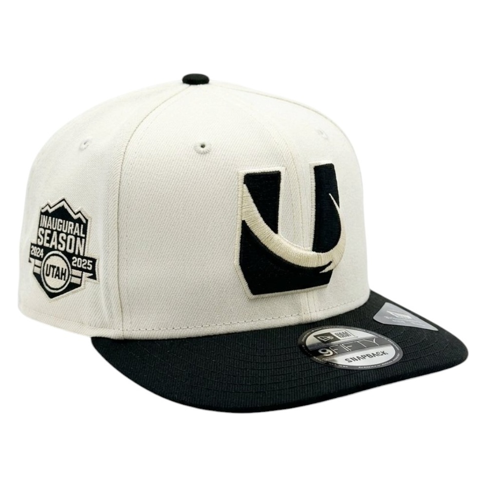 Utah Mammoth Chrome and Black "U" Logo Inaugural Patch New Era 9FIFTY A-Frame Snapback Hat