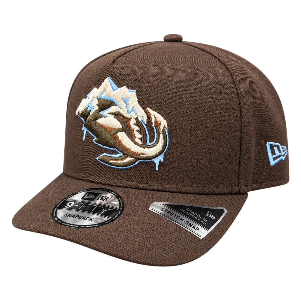 Utah Mammoth Burnt Wood Brown Ice Mammoth Logo New Era 9FIFTY A-Frame Snapback Hat