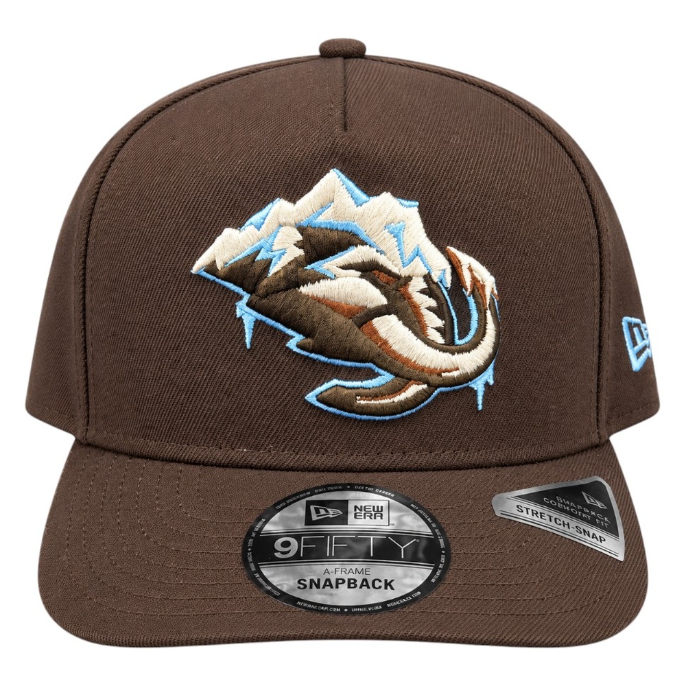 Utah Mammoth Burnt Wood Brown Ice Mammoth Logo New Era 9FIFTY A-Frame Snapback Hat