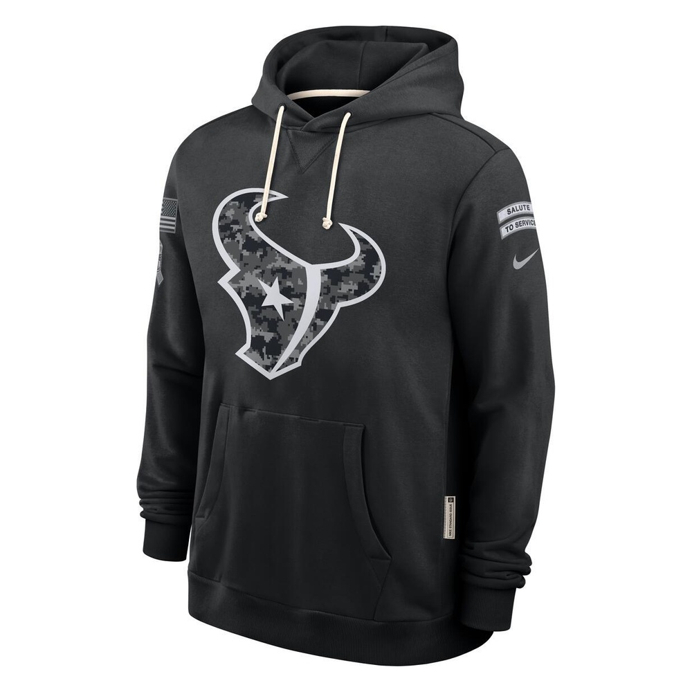 Houston Texans Black 2026 Salute to Service Sideline Nike Dri-FIT Pullover Hoodie