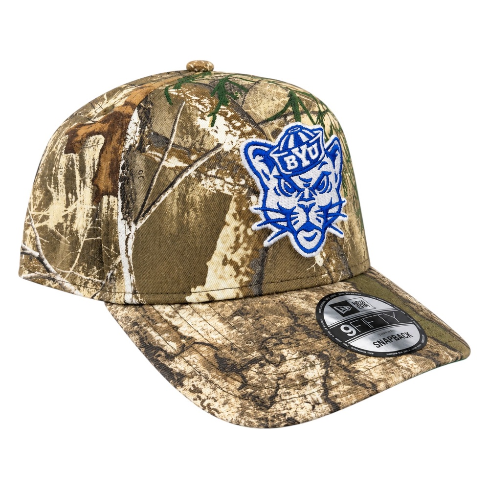 BYU Cougars Realtree Camo "Sailor Cougar" Logo New Era 9FIFTY A-Frame Snapback Hat